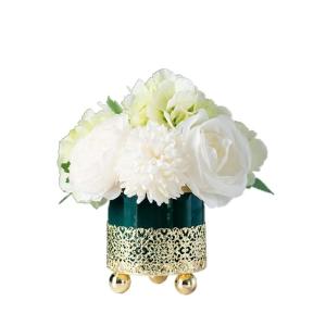 Kunstblumen Künstliche Blumen mit Vase, künstliche Blumen im Keramiktopf, Simulationsblume, Tischdekoration, Zubehör, künstliche Pflanze für jeden Anlass