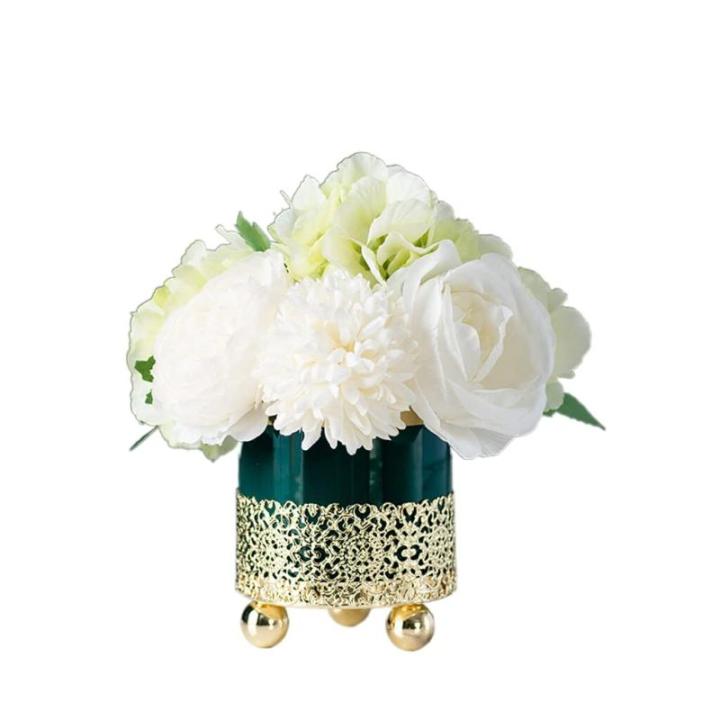 Kunstblumen Künstliche Blumen mit Vase, künstliche Blumen im Keramiktopf, Simulationsblume, Tischdekoration, Zubehör, künstliche Pflanze für jeden Anlass