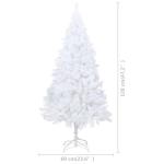 Kunstkerstboom met verlichting en ballen, dennenboom, kerstboom, decoratieve boom, kunstboom, kerstdecoratie, kerstdecoratie, kerstsfeer, kerstdecoraties, wit, 120 cm