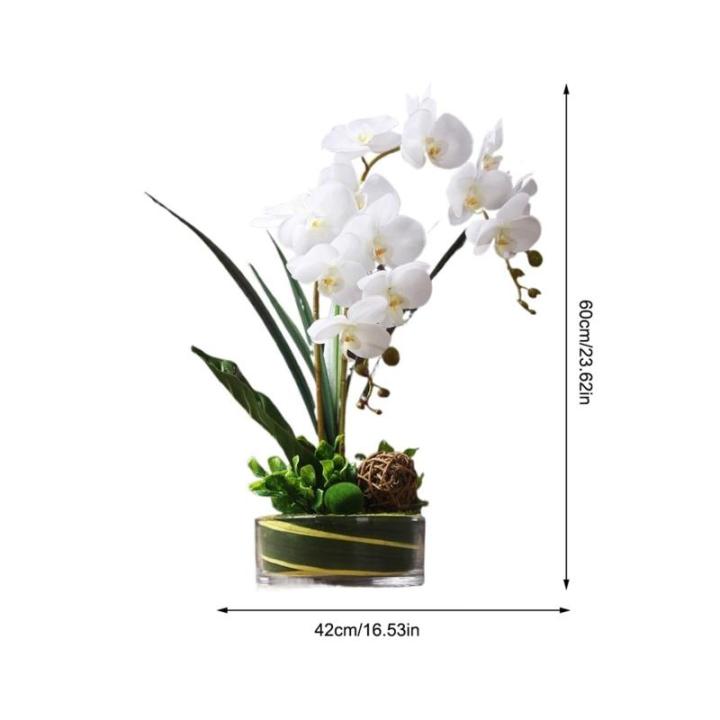 Kunstblumen Künstliche Blumen in transparenter Glasvase – Simuliertes Blumenarrangement für Wohnzimmer und Hochzeiten. Künstliche Blumen für jeden Anlass