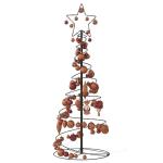 Kerstboom kegelvorm met ballen 80 leds warm wit 120 cm