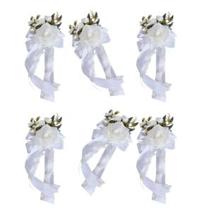 6 Stücke Simulation Blume Form Auto Dekoration für Hochzeit Festivers Party Supplies