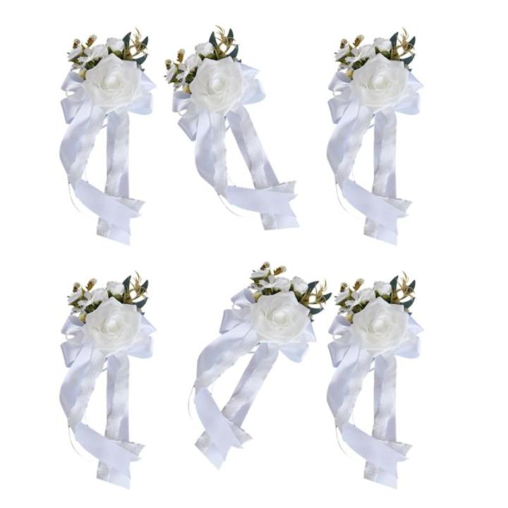6 Stücke Simulation Blume Form Auto Dekoration für Hochzeit Festivers Party Supplies