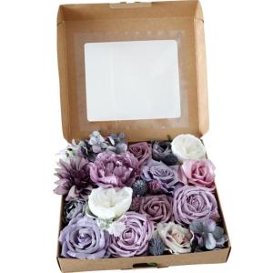 Taro Lila Kunstblumen-Box-Set für selbstgemachte Hochzeitssträuße, Tafelaufsätze, Arrangements, Partys, Babypartys, Heimdekorationen