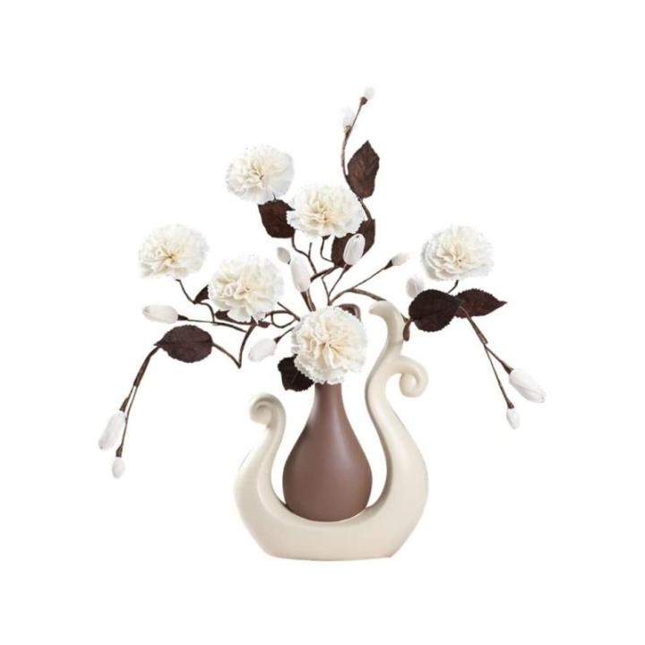 Kunstblumen Künstliche Blumenarrangements, künstliche Blumen mit kreativer Keramikvase, Bonsai-Pflanzen, Tischdekoration für Zuhause für jeden Anlass
