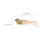 4 Stück Künstlicher Vogel Weihnachtssimulation Vögel Clip Künstliche Vögel Aufsteckvögel Zum Basteln Kardinal Clip Auf Baumschmuck Clip Mit Weihnachtsvögeln Mini Golden Scha