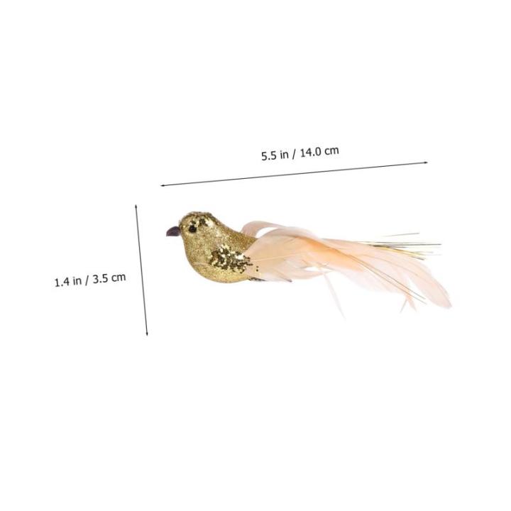 4 Stück Künstlicher Vogel Weihnachtssimulation Vögel Clip Künstliche Vögel Aufsteckvögel Zum Basteln Kardinal Clip Auf Baumschmuck Clip Mit Weihnachtsvögeln Mini Golden Scha