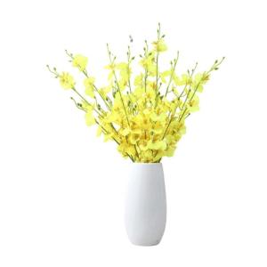 Kunstblumen Künstliche Orchideenblumen, künstliche tanzende Orchideen, für den Innenbereich, Zuhause, Party, Büro, Weihnachtsdekoration, mit Vase, 5 Farben für jeden Anlass