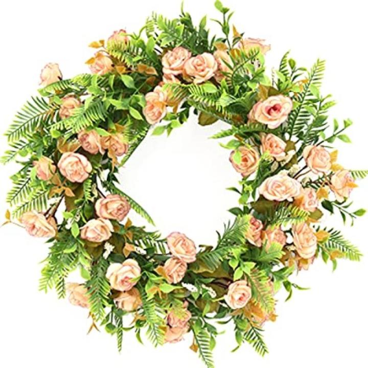 Daisy Rose Blume Kranz Handgemachte Künstliche Blumen Girlande für Front Tür Wand Hochzeit Party Home Dekoration