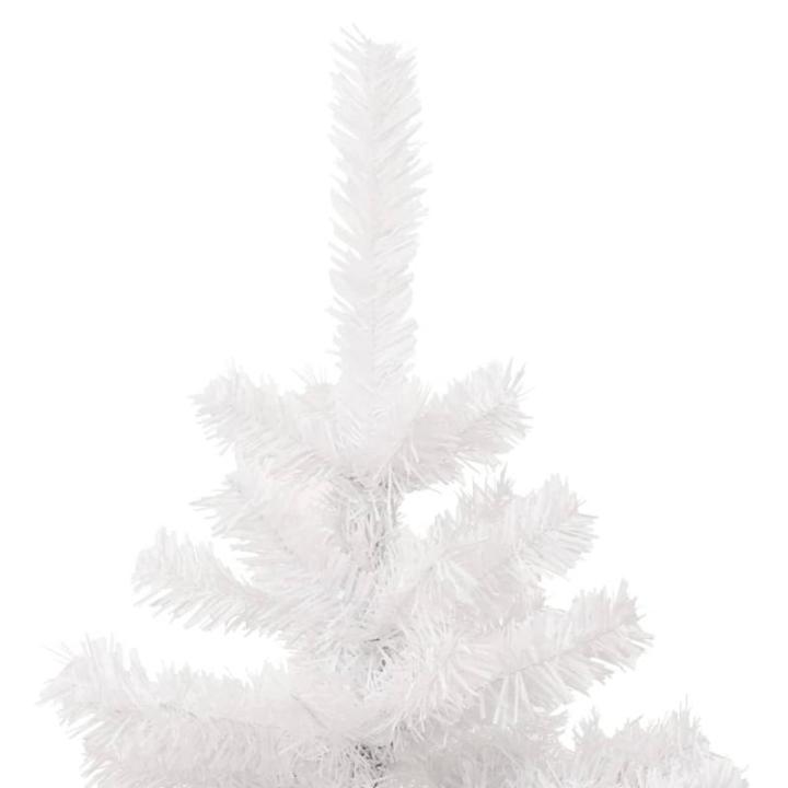 Spiral-Weihnachtsbaum mit Beleuchtung und Ständer Weiß 150 cm Christbaum Dekobaum Kunstbaum mit Ständer Tannenbaum Weihnachten Künstlicher Weihnachtsbaum für Weihnachtsdeko