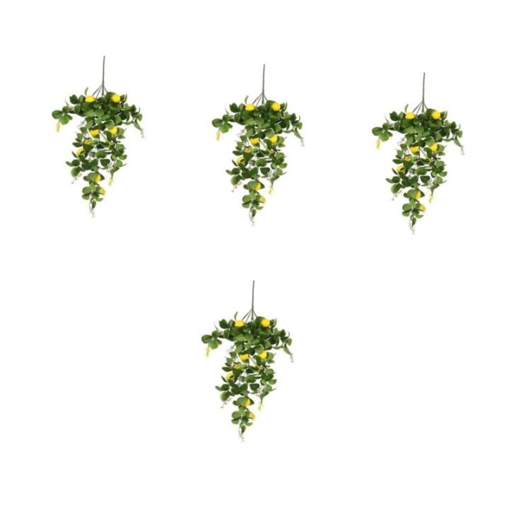 4 Stück Simulation Zitronenrattan Tischgirlande Künstliche Girlande Aus Zitronenblättern Wohnaccessoires Künstliche Gelbe Zitronen Zitronenzweigdekoration Foto Anlage Green Pla