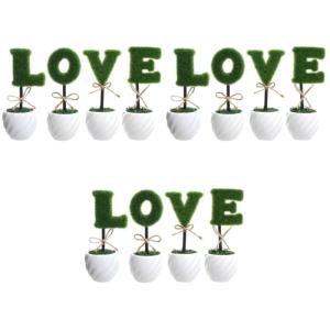 12 STK topfpflanze zum Valentinstag Kleiner gefälschter Bonsai Kunstgrüne Pflanze Wohnkultur gefälschte Pflanze künstliche Pflanzen Bonsai kleine topfpflanze dekor Schreibtisch