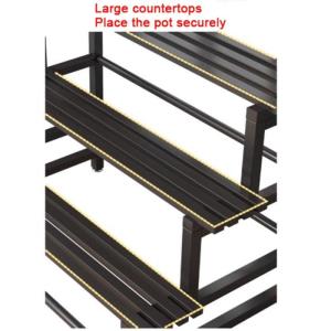 3-stufiger Metall-Pflanzständer, Pflanzenleiter Für Den Außenbereich, Robustes Blumentopf-Lagerregal Für Schlafzimmer, Balkon, Büro, Garten (120cm/47in)