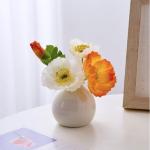 Kunstblumen Künstliche Blumen mit Kleiner Keramikvase，Dekoration für Tisch Home Party Büro Arrangements（runde Keramikvase） für jeden Anlass