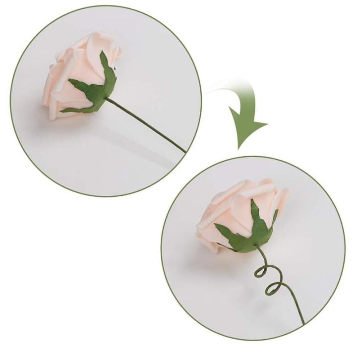 Kunstbloemen, rozen, 25 stuks, kunstrozen met stelen, kunstbloemen, rozen voor bruiloft, thuis, feest, babyshower, Valentijnsdag, decoratie, blush