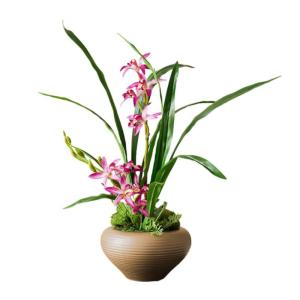 Kunstblumen Künstliche Orchideenblumen im Topf, Orchideenpflanzen, künstliche Pflanzen, realistische Orchideen für Heimdekoration, künstliche Blumenarrangements für jeden Anla