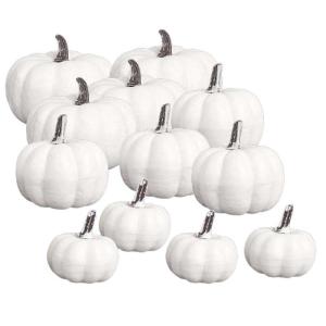 12 stuks realistische witte pompoenen van de herfstpompoenoogst voor huis tuin decoratie