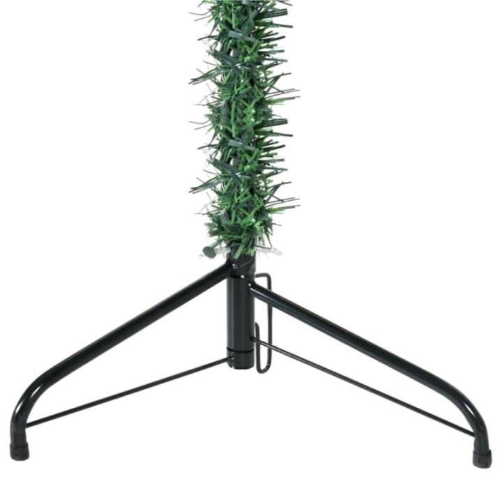 Kunstkerstboom, groen, 180 cm hoog, pvc-materiaal, halve kerstboom, ruimtebesparend, voor binnen en buiten, economische kerstdecoratie, feestelijke dagen