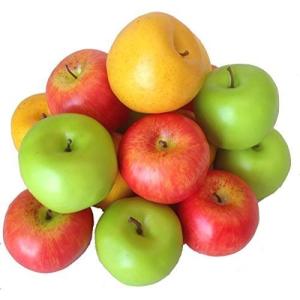 Kunstdecoratie, appel, 15 stuks (kleurrijk, 90-120 g/stuk), levensecht plastic fruit, plastic vruchten, kunstfruit, decoratie, etalage, huishouden, keuken, feest, hotel