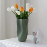 Kunstblumen Künstliche Tulpenblume in Keramikvase, für Zuhause, Küche, Hochzeitsdekoration, gefälschter Tulpenstrauß, 5 Farben für jeden Anlass