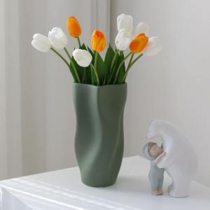 Kunstblumen Künstliche Tulpenblume in Keramikvase, für Zuhause, Küche, Hochzeitsdekoration, gefälschter Tulpenstrauß, 5 Farben für jeden Anlass
