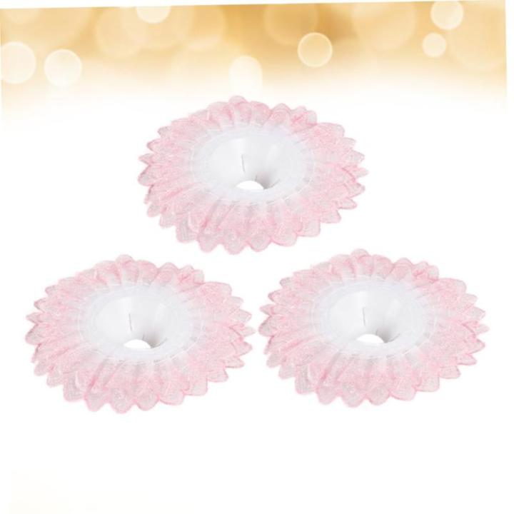 6 STK Blumenhalter Mit Spitzenkragen Mädchen Weiße Handschuhe Weißes Dekor Blumenstraußhalter Selber Machen Mini-pferdefiguren Blumen- Braut Spitzenkleid Rosa Ausschnitt