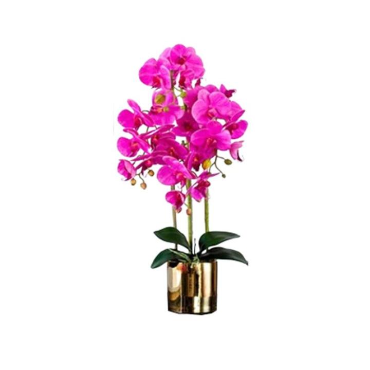 Kunstblumen Künstliche Orchideen-Dekoration – künstliche Topf-Mittelstücke, Elegante Orchideen-Blumen, Garten, Balkon, Hausdekoration für jeden Anlass