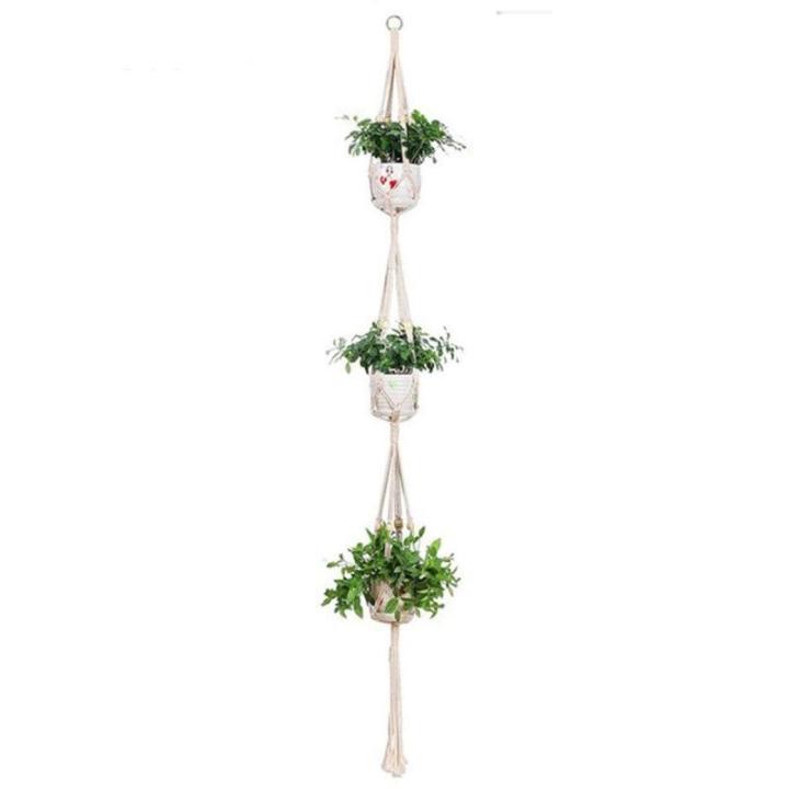Handgemaakte Macramé Bedrijfshanger Bloem / Pot Hanger Pot Vak voor Wanddecoratie Count/Tuin Pothouder voor Planten (Kleur: DTC1021)