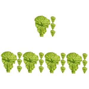 5 Sätze Simulation Salatblätter Kunstpflanze Künstliche Pflanzen Seiten Markiese Gemüse-Imitation Gemüse-Display Restaurant-dekor Gefälschtes Gemüse PVC Green 4 Stück * 5