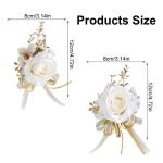 Stück Elegante Boutonniere/Armbänder mit Kunstrosen, stilvolle Accessoires für Brautpartys, Elegante Verzierungen für die Hochzeit