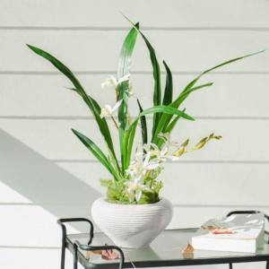 Kunstblumen Künstliche Orchideenblumen im Topf, Orchideenpflanzen, künstliche Pflanzen, realistische Orchideen für Heimdekoration, künstliche Blumenarrangements für jeden Anla