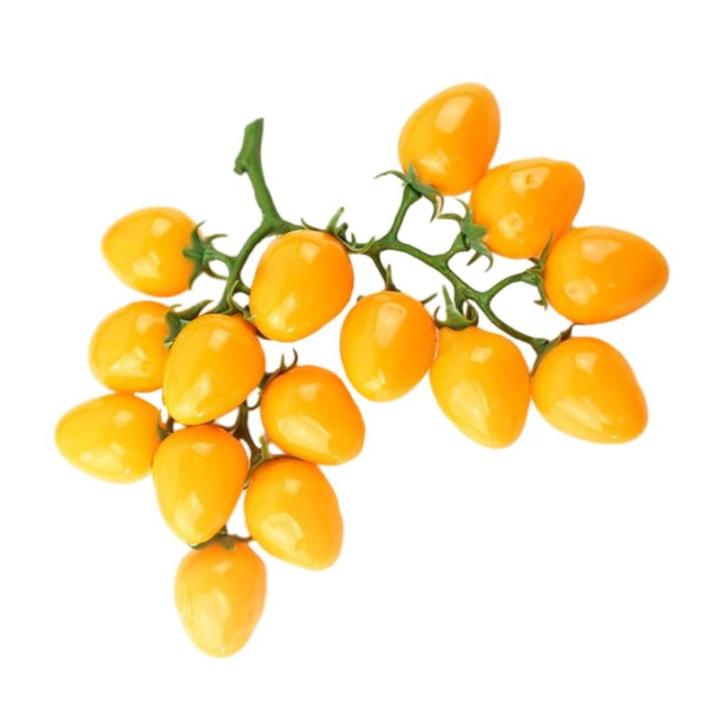3st Simulierte Kleine Tomaten Gefälschte Kirschtomaten Schmücken Cherry-Tomaten-dekor Hausbedarf Dekorative Kirschtomaten Heimdekoration Obstverzierung Für Zu Hause Yellow Schau