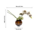 Kunstblumen Elegante künstliche Blumen mit brauner Glasvase – leichtes, luxuriöses Blumenarrangement für Schlafzimmer, Kunstblumen als Herzstück für jeden Anlass
