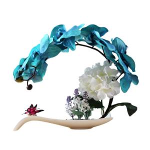Kunstblumen Künstliche Phalaenopsis-Blumen-Arrangement, künstliche Blumen, Seiden-Orchideen-Blume, für Zuhause, Büro, Dekoration, Party, Hochzeit für jeden Anlass