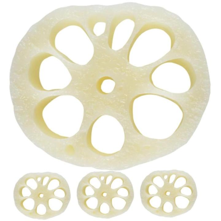 1 Satz Modell Der Lotuswurzelscheibe Mini-Food-Spielzeug Kinder Mini Dekor Mini-hausdekoration Kinder Dekor Kinderspielzeug Mini-Essen Mini-dekor Puppenzubehör PVC 4 Stück