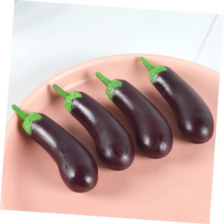 1 Satz Simulation Aubergine Miniatur Aubergine Heimdekoration Dekoratives Auberginenmodell Hausmodell-Dekoration Schöne Mini-hausdekoration Dekorative Mini-hausdekoration 4 Stück
