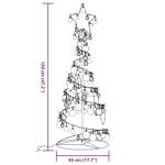 Kerstboom kegelvorm met ballen 80 leds warm wit 120 cm