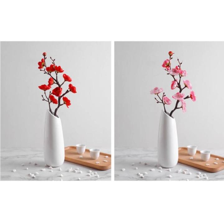 Kunstblumen Pflaumenblüten-Kunstblumen, mit Vase, Kunstblume, Kunstpflanze, Topfdekoration, für Zuhause, Wohnzimmer, Party, Hochzeit für jeden Anlass
