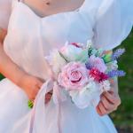 Romantischer Hochzeitsstrauß aus Seide mit Rosen, Brautstrauß, Brautjungfer, Blumen
