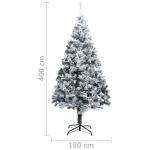 Weihnachtsbaum mit Schnee Künstlicher Weihnachtsbaum mit Ständer PVC Extra großer Weihnachtsbaum Grün 400 x 190 cm