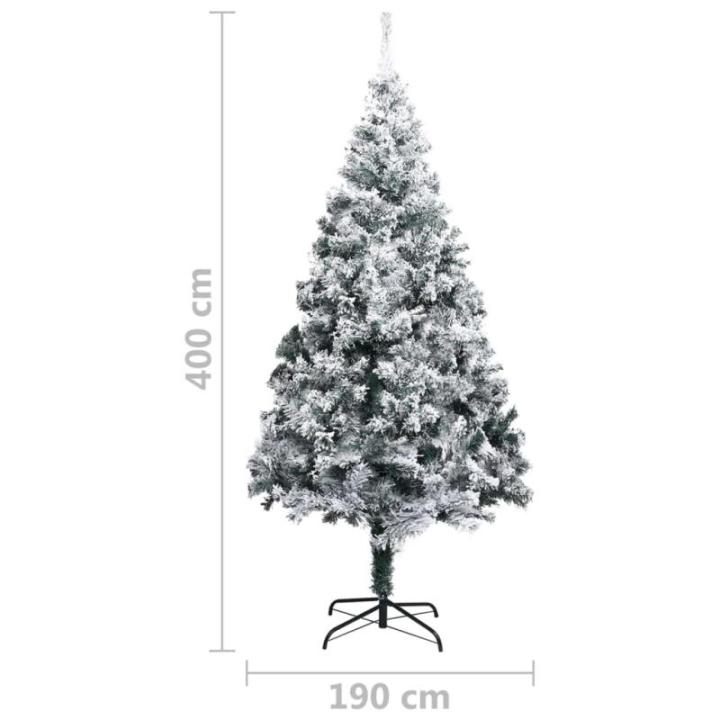 Weihnachtsbaum mit Schnee Künstlicher Weihnachtsbaum mit Ständer PVC Extra großer Weihnachtsbaum Grün 400 x 190 cm