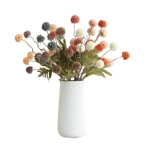 Kunstblumen Künstliche Löwenzahn-Blumenzweige, Kugelblumen, Pflanzen, gefälschte Blumen, getufteter Löwenzahn, für Heimwerker-Dekoration (Keramikvase) für jeden Anlass