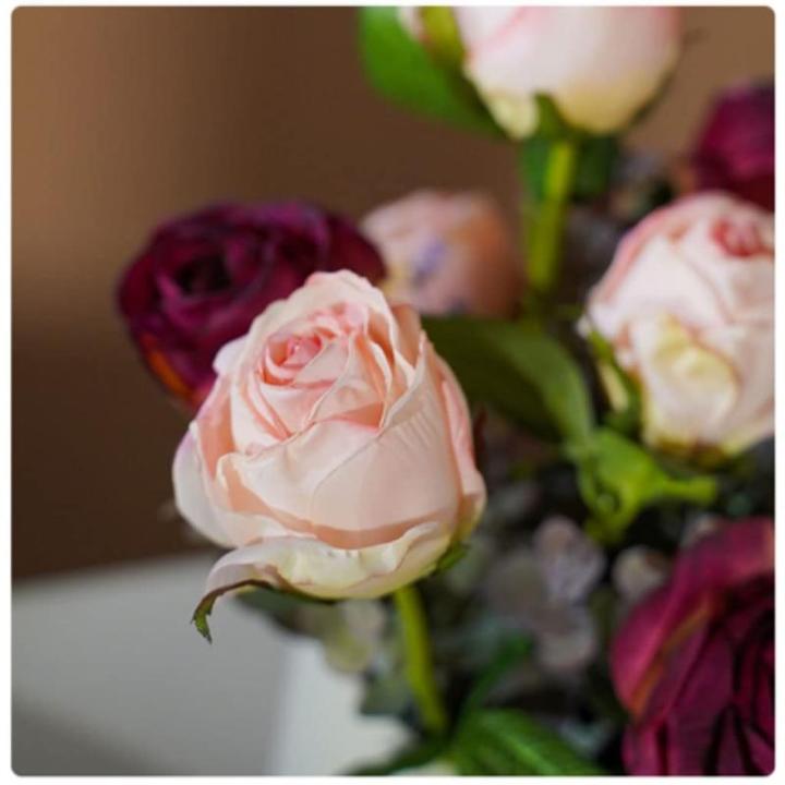 Kunstblumen Künstliche Rosenblumen, Blumenarrangement für Tischdekoration, kleine Bonsai-Heimdekoration, Tischdekoration für Hochzeiten für jeden Anlass