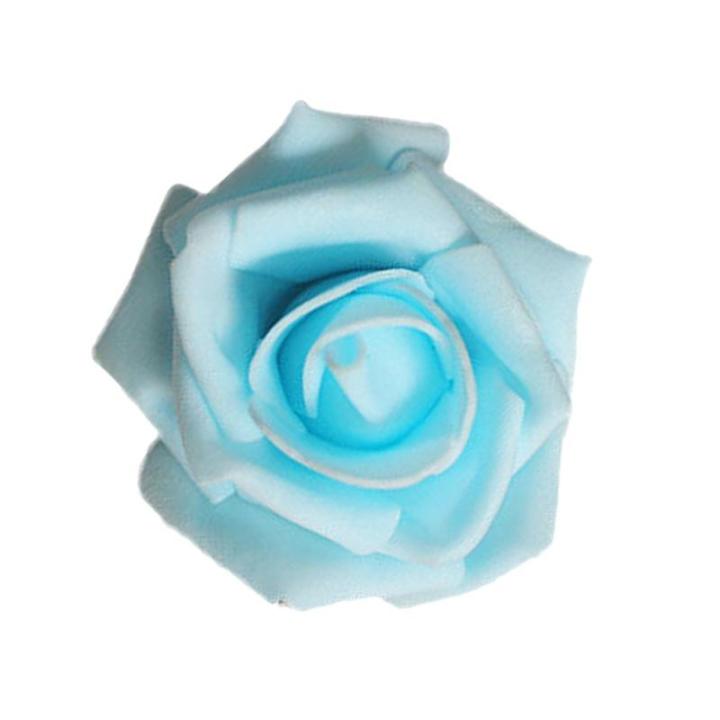 50 x schuimkoppen, bloemhoofden, kunstbloemen, bruidsboeket, huisdecoratie, rozen, lichtblauw