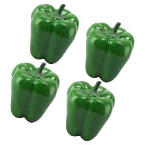4 Stück Simuliertes Gemüsemodell Gemüse Falsches Pfeffermodell Falsche Peperoni Gefälschte Peperoni Gefälschter Gemüsepfeffer Künstlicher Pfeffer Gefälschtes Pfeffermodell