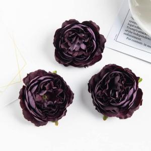 20/100PC Bruidsboeket Scrapbooking Kerst Decoratieve Kransen Home Room Decor DIY Party Nep Zijde Pioen (Color : DEEP PURPLE, Size : 20 PC)