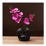 Kunstblumen Phalaenopsis-Kunstblumen-Arrangement mit Keramiktopf, künstliche Blumen, Seiden-Orchideen-Blume für den Tisch im Wohnzimmer für jeden Anlass