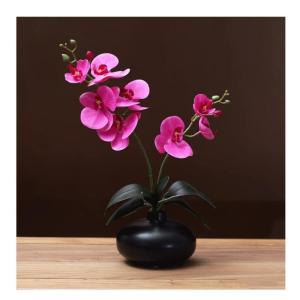Kunstblumen Phalaenopsis-Kunstblumen-Arrangement mit Keramiktopf, künstliche Blumen, Seiden-Orchideen-Blume für den Tisch im Wohnzimmer für jeden Anlass