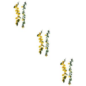 6 STK Simulation Zitronenrattan Sommerliche Haustürdekoration Frühling Künstliche Fruchtgirlande Künstliche Zitronengirlande Gelbe Zitronengirlande Künstliche Zweige Plastik Y