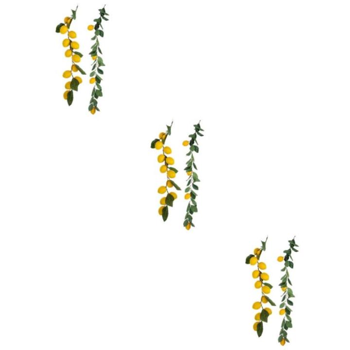 6 STK Simulation Zitronenrattan Sommerliche Haustürdekoration Frühling Künstliche Fruchtgirlande Künstliche Zitronengirlande Gelbe Zitronengirlande Künstliche Zweige Plastik Y